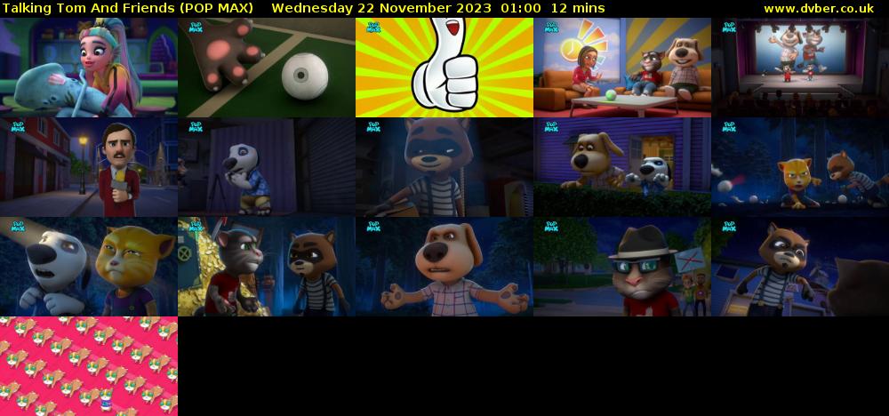 Talking Tom And Friends (POP MAX) Wednesday 22 November 2023 01:00 - 01:12