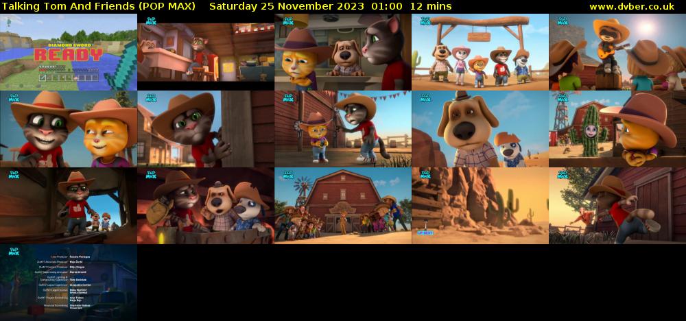 Talking Tom And Friends (POP MAX) Saturday 25 November 2023 01:00 - 01:12