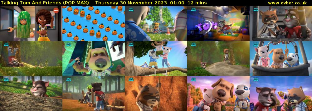 Talking Tom And Friends (POP MAX) Thursday 30 November 2023 01:00 - 01:12