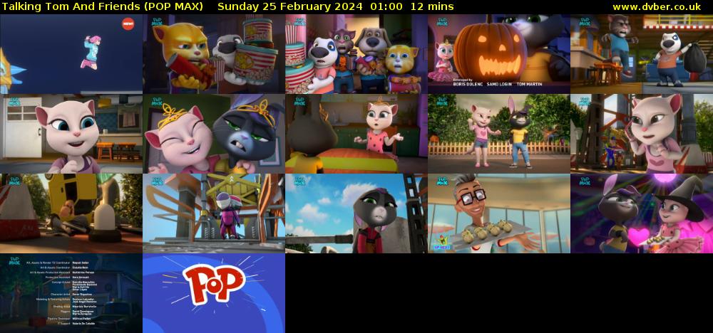 Talking Tom And Friends (POP MAX) Sunday 25 February 2024 01:00 - 01:12