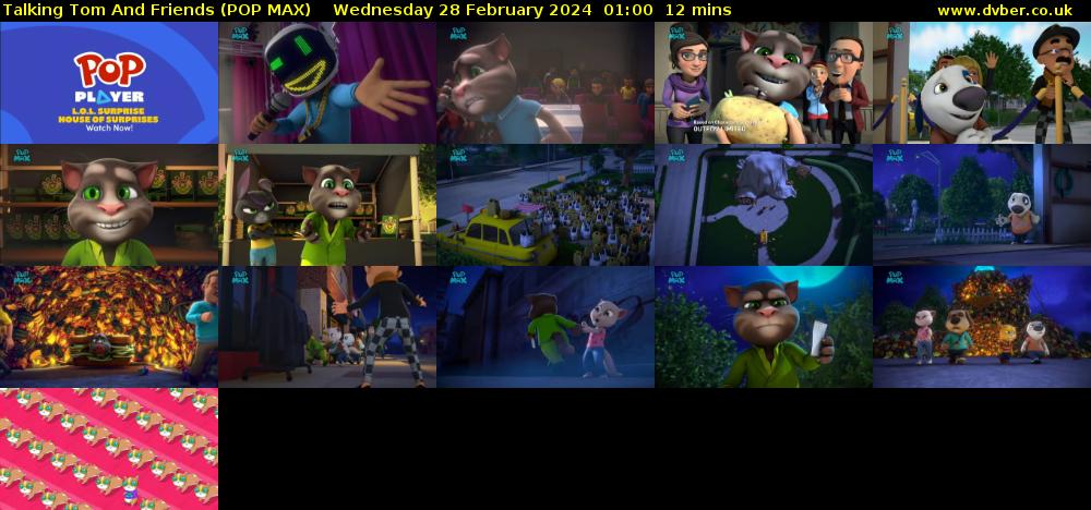 Talking Tom And Friends (POP MAX) Wednesday 28 February 2024 01:00 - 01:12