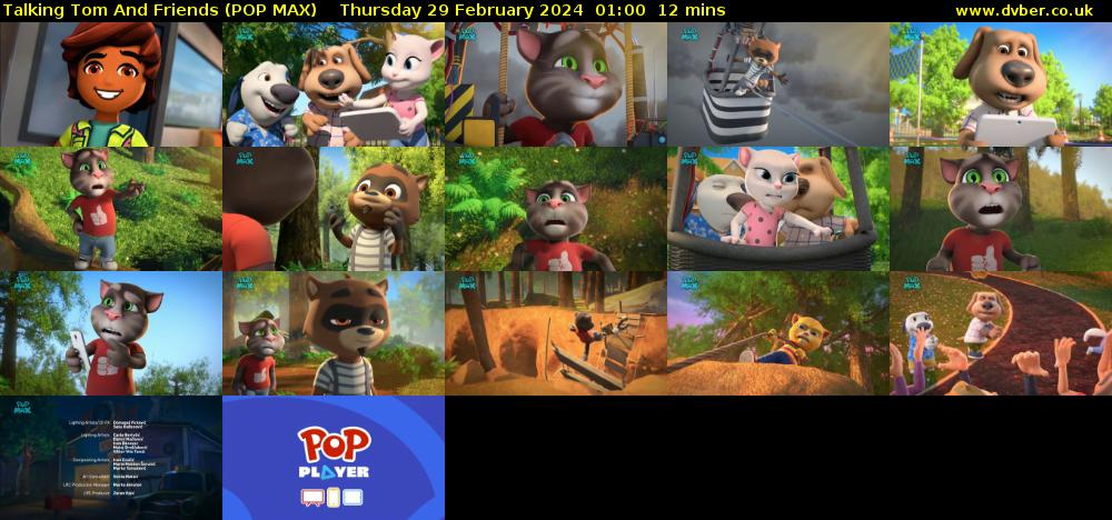 Talking Tom And Friends (POP MAX) Thursday 29 February 2024 01:00 - 01:12