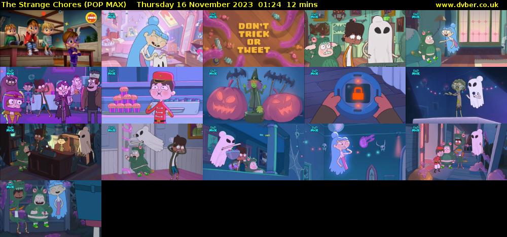 The Strange Chores (POP MAX) Thursday 16 November 2023 01:24 - 01:36