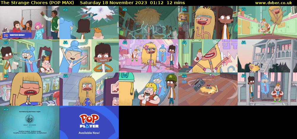 The Strange Chores (POP MAX) Saturday 18 November 2023 01:12 - 01:24