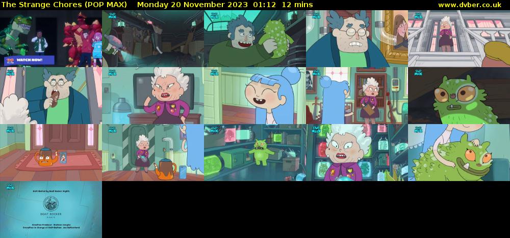 The Strange Chores (POP MAX) Monday 20 November 2023 01:12 - 01:24