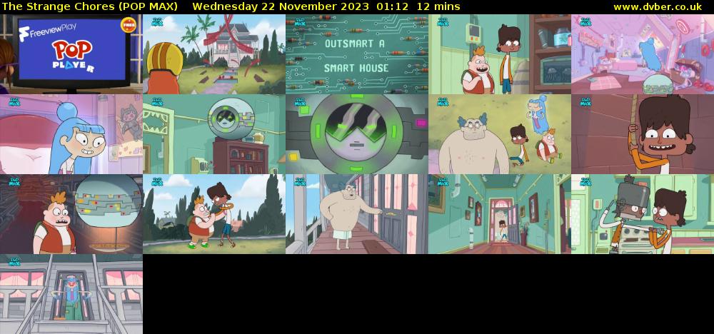 The Strange Chores (POP MAX) Wednesday 22 November 2023 01:12 - 01:24