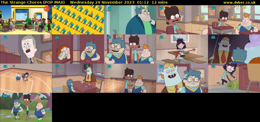 The Strange Chores (POP MAX) Wednesday 29 November 2023 01:12 - 01:24