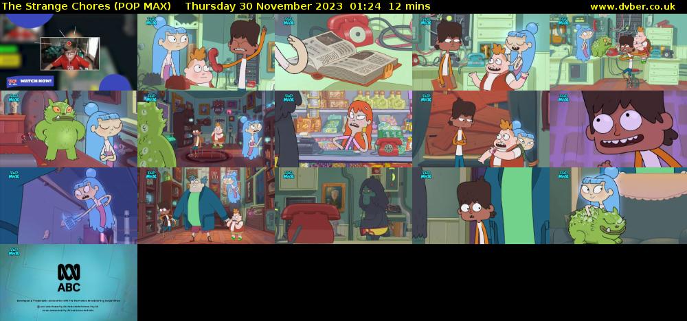 The Strange Chores (POP MAX) Thursday 30 November 2023 01:24 - 01:36