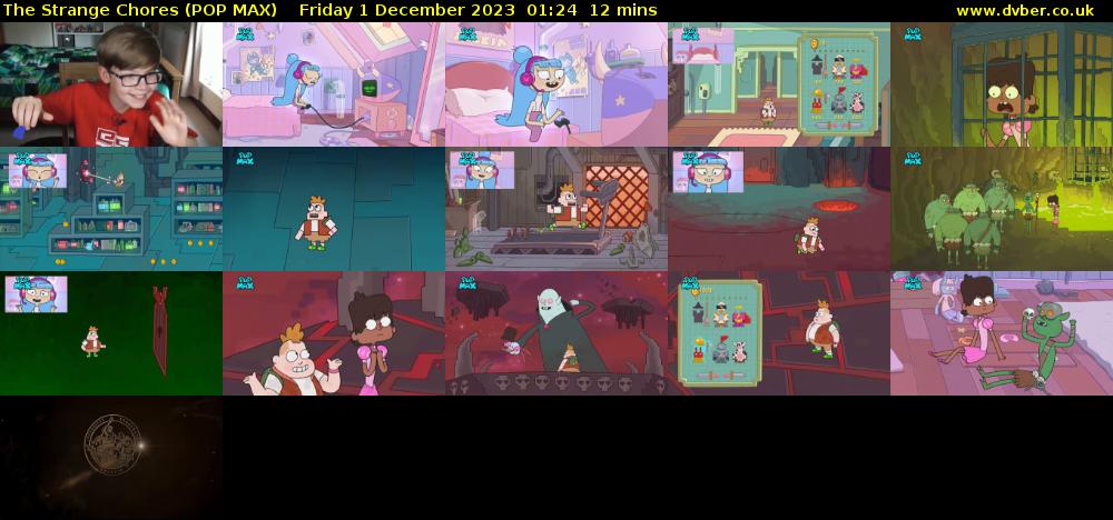 The Strange Chores (POP MAX) Friday 1 December 2023 01:24 - 01:36