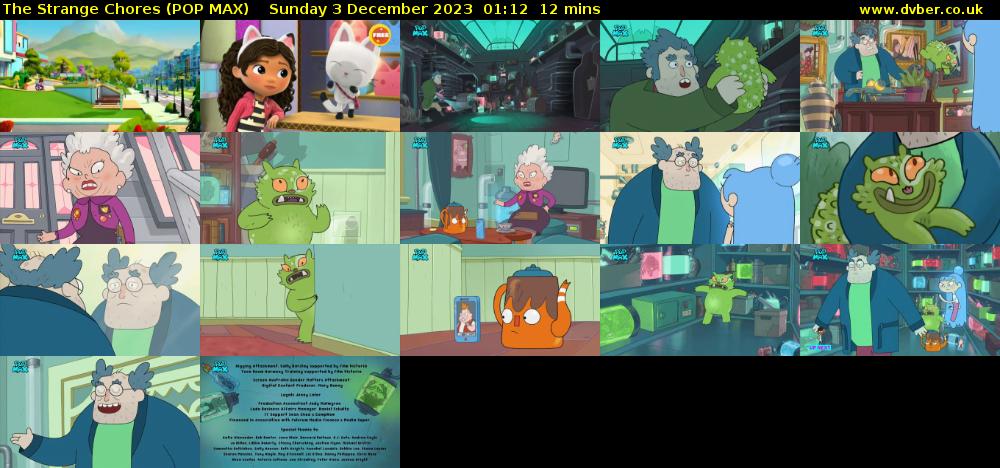 The Strange Chores (POP MAX) Sunday 3 December 2023 01:12 - 01:24