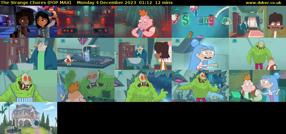 The Strange Chores (POP MAX) Monday 4 December 2023 01:12 - 01:24