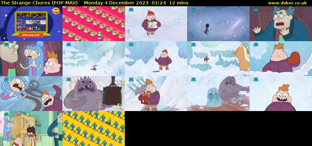 The Strange Chores (POP MAX) Monday 4 December 2023 01:24 - 01:36