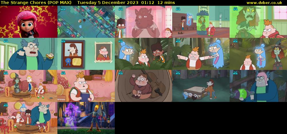 The Strange Chores (POP MAX) Tuesday 5 December 2023 01:12 - 01:24
