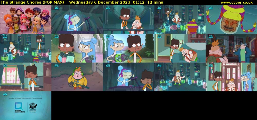 The Strange Chores (POP MAX) Wednesday 6 December 2023 01:12 - 01:24
