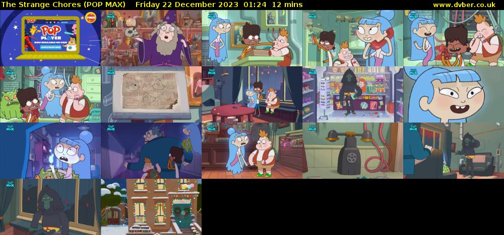 The Strange Chores (POP MAX) Friday 22 December 2023 01:24 - 01:36