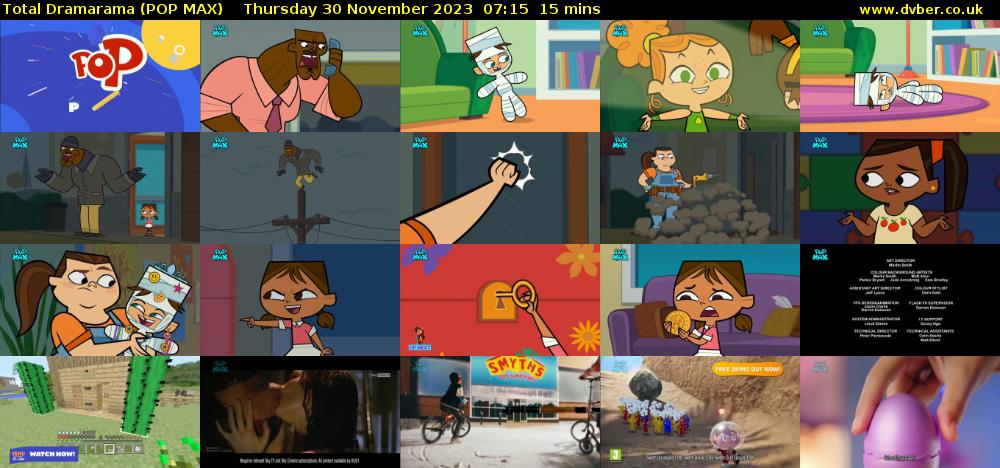 Total Dramarama (POP MAX) Thursday 30 November 2023 07:15 - 07:30