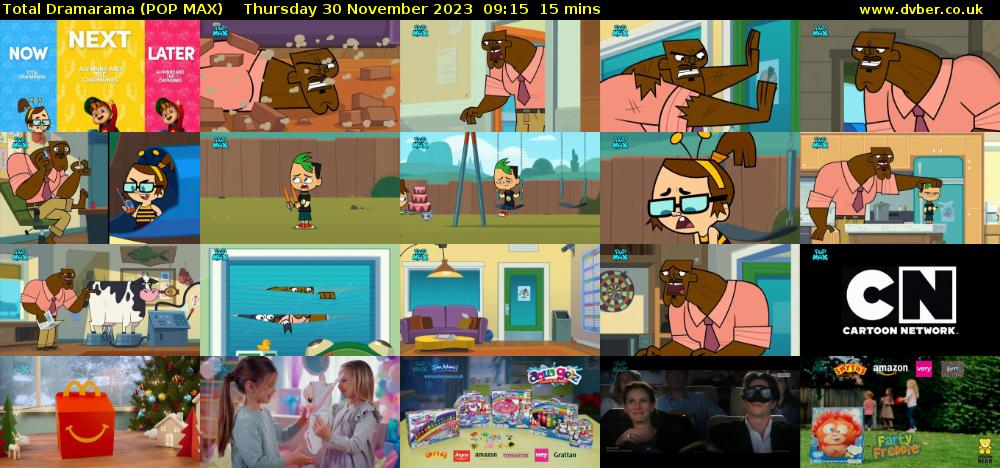 Total Dramarama (POP MAX) Thursday 30 November 2023 09:15 - 09:30
