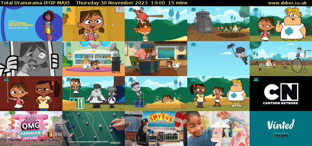 Total Dramarama (POP MAX) Thursday 30 November 2023 13:00 - 13:15