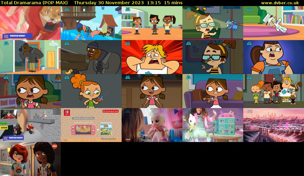 Total Dramarama (POP MAX) Thursday 30 November 2023 13:15 - 13:30