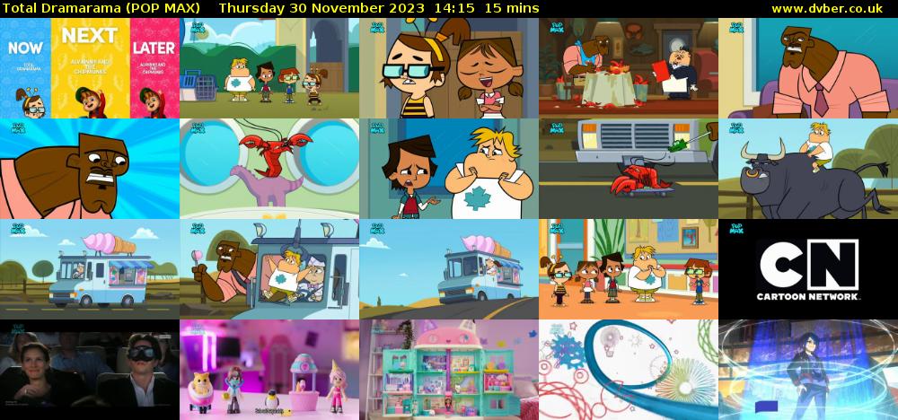 Total Dramarama (POP MAX) Thursday 30 November 2023 14:15 - 14:30