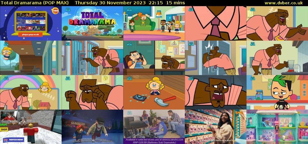 Total Dramarama (POP MAX) Thursday 30 November 2023 22:15 - 22:30