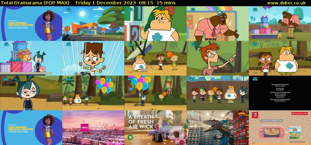 Total Dramarama (POP MAX) Friday 1 December 2023 08:15 - 08:30