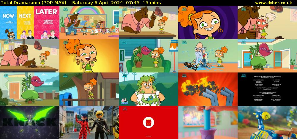 Total Dramarama (POP MAX) Saturday 6 April 2024 07:45 - 08:00