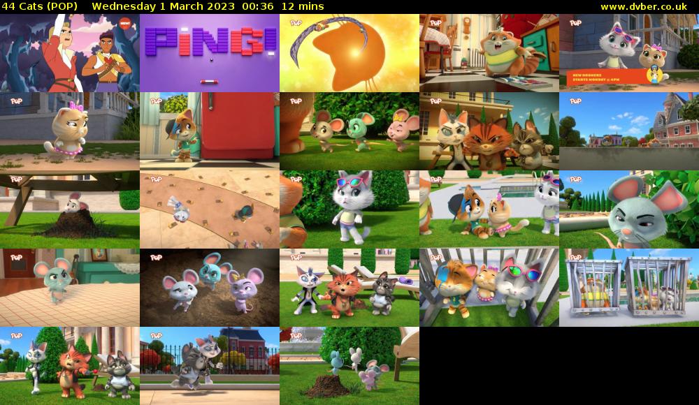 44 Cats (POP) Wednesday 1 March 2023 00:36 - 00:48