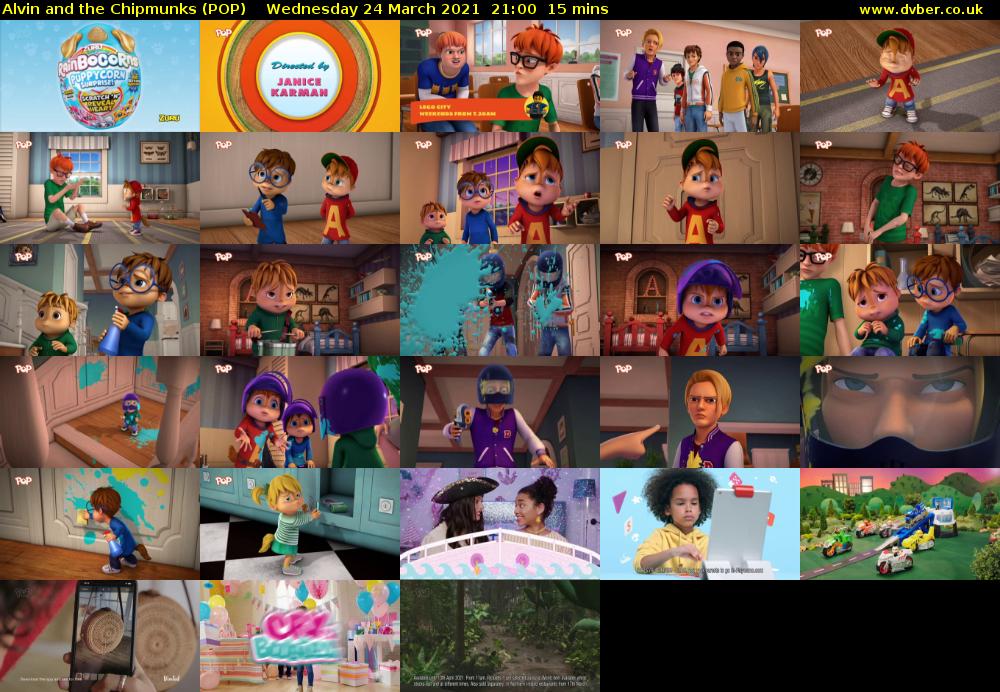 Alvin and the Chipmunks (POP) Wednesday 24 March 2021 21:00 - 21:15