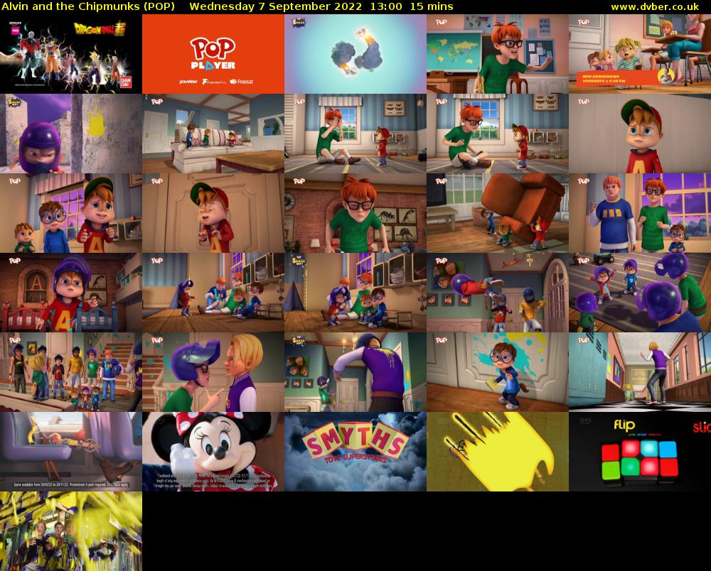 Alvin and the Chipmunks (POP) Wednesday 7 September 2022 13:00 - 13:15