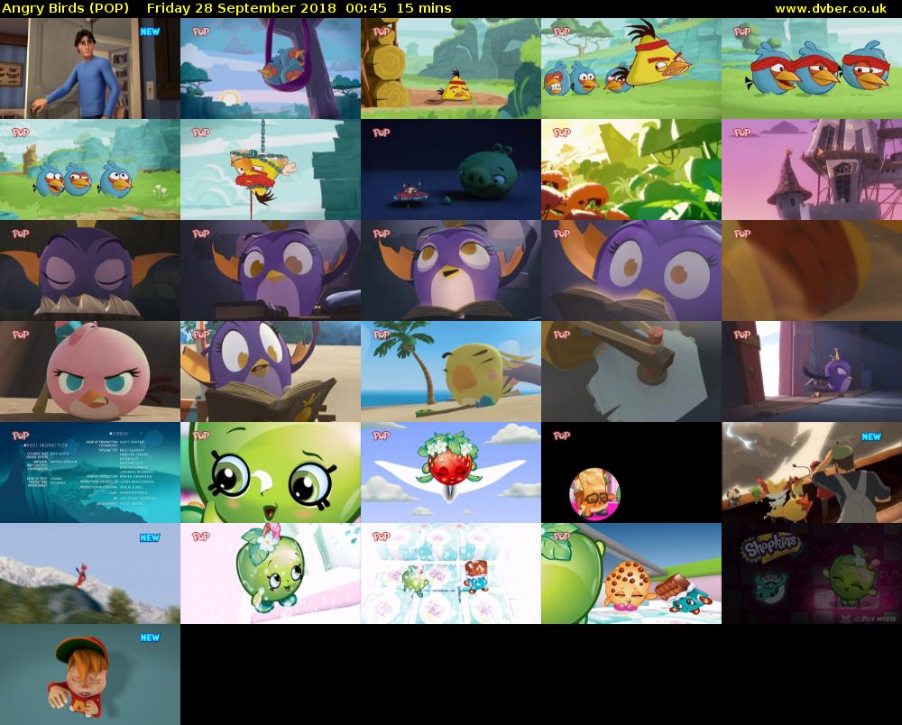 Angry Birds (POP) Friday 28 September 2018 00:45 - 01:00