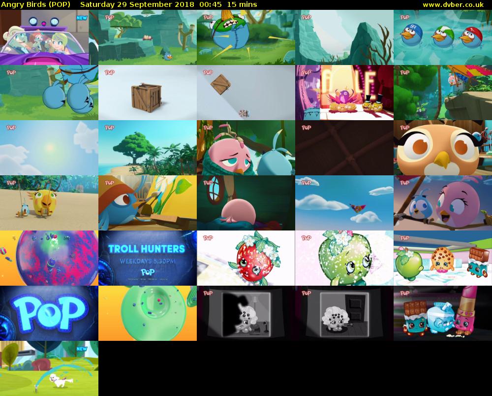 Angry Birds (POP) Saturday 29 September 2018 00:45 - 01:00