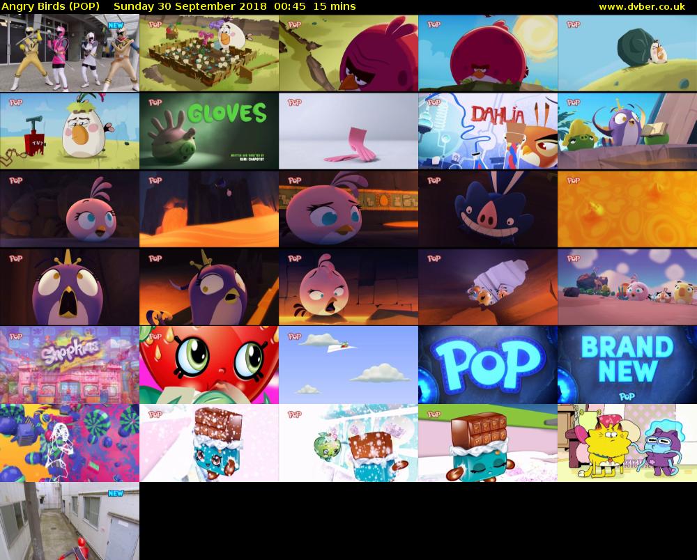 Angry Birds (POP) Sunday 30 September 2018 00:45 - 01:00