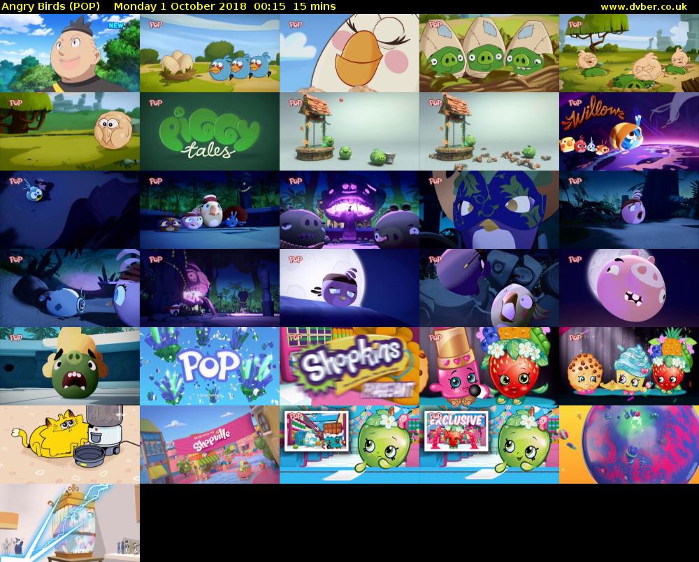 Angry Birds (POP) Monday 1 October 2018 00:15 - 00:30