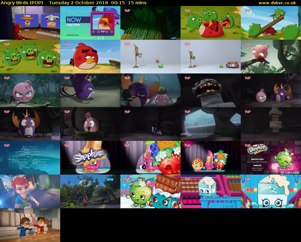 Angry Birds (POP) Tuesday 2 October 2018 00:15 - 00:30