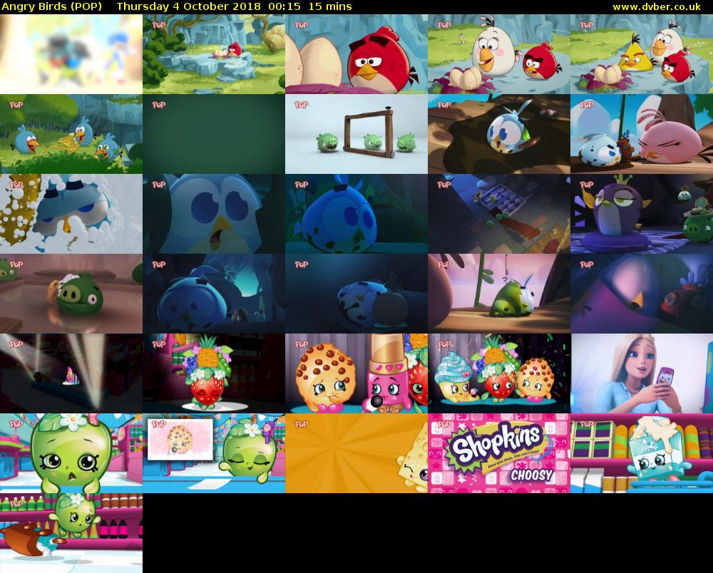 Angry Birds (POP) Thursday 4 October 2018 00:15 - 00:30