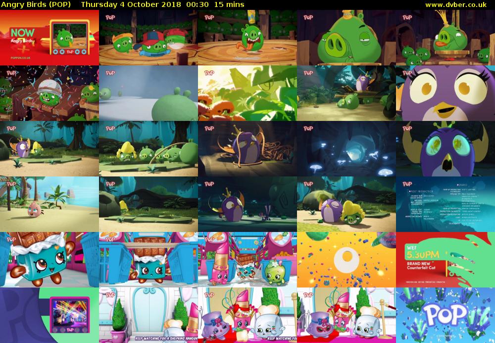 Angry Birds (POP) Thursday 4 October 2018 00:30 - 00:45