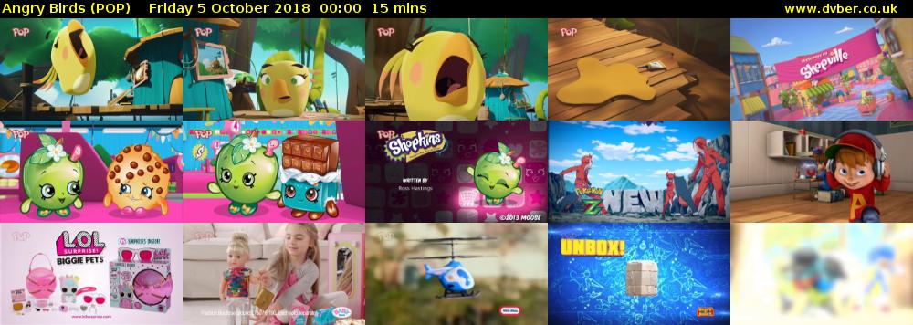 Angry Birds (POP) Friday 5 October 2018 00:00 - 00:15