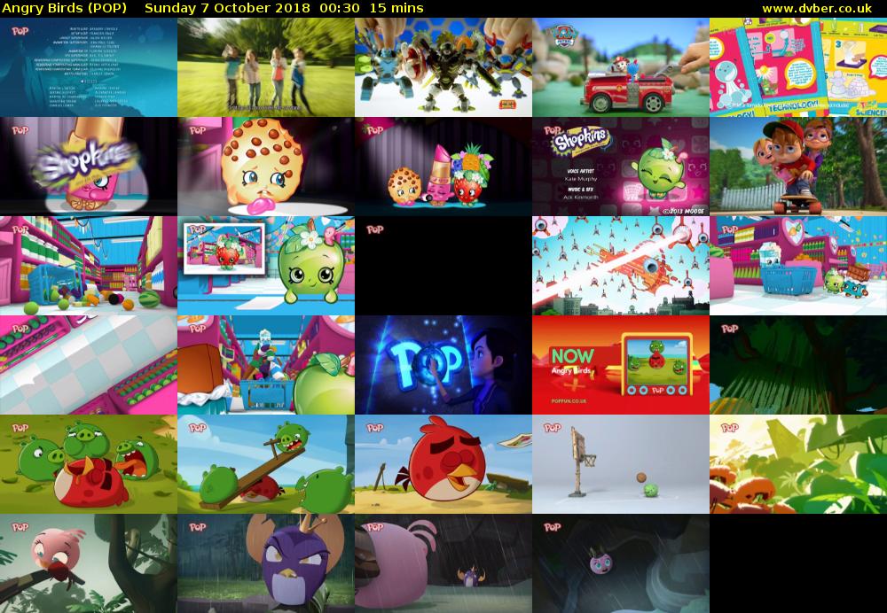 Angry Birds (POP) Sunday 7 October 2018 00:30 - 00:45