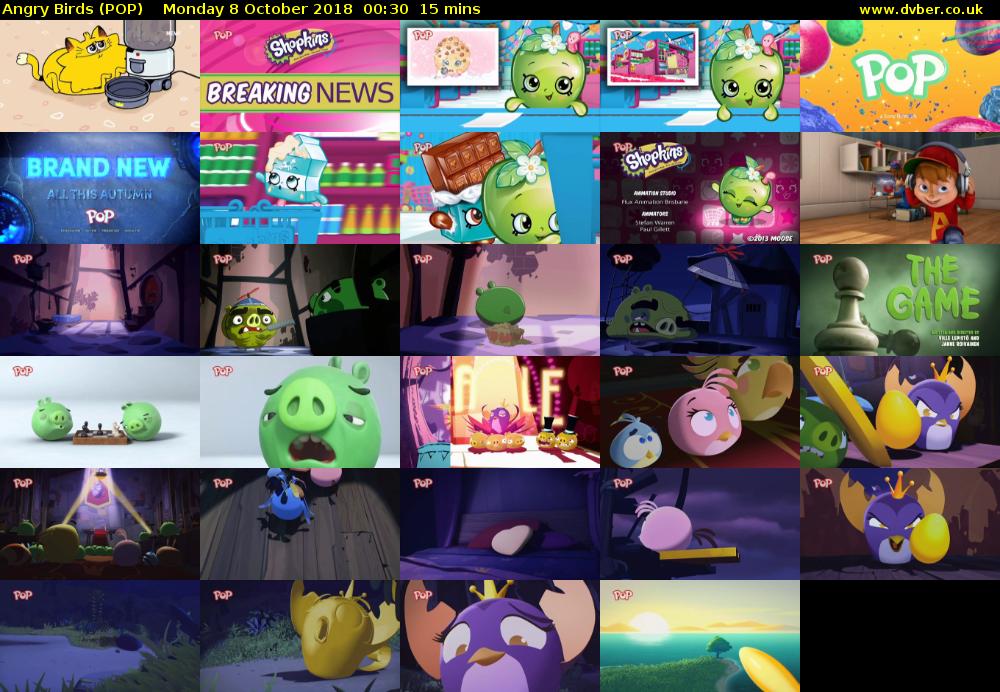 Angry Birds (POP) Monday 8 October 2018 00:30 - 00:45