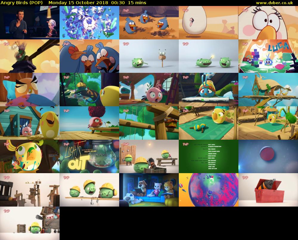 Angry Birds (POP) Monday 15 October 2018 00:30 - 00:45