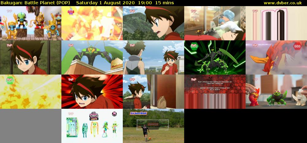 Bakugan: Battle Planet (POP) Saturday 1 August 2020 19:00 - 19:15