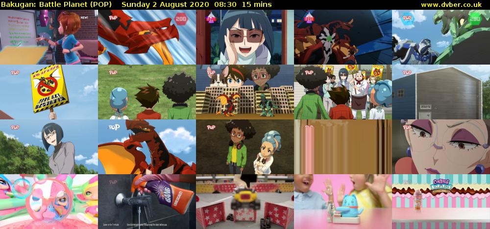 Bakugan: Battle Planet (POP) Sunday 2 August 2020 08:30 - 08:45