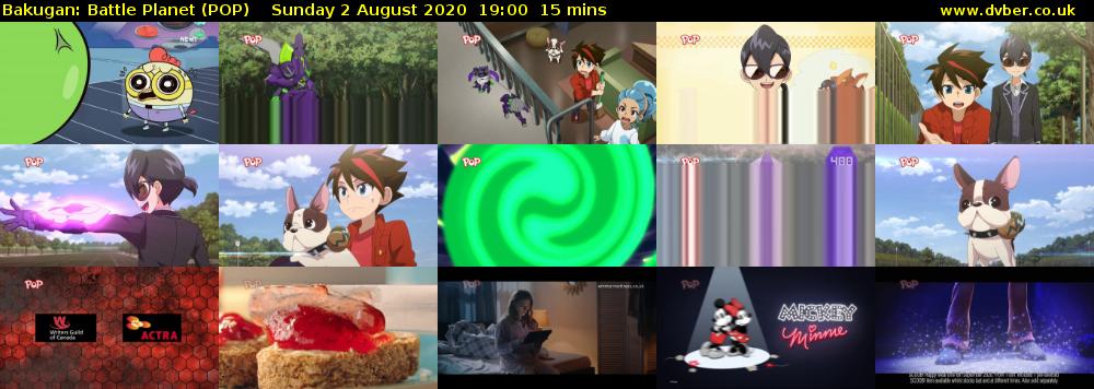 Bakugan: Battle Planet (POP) Sunday 2 August 2020 19:00 - 19:15