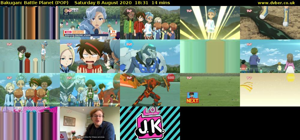 Bakugan: Battle Planet (POP) Saturday 8 August 2020 18:31 - 18:45