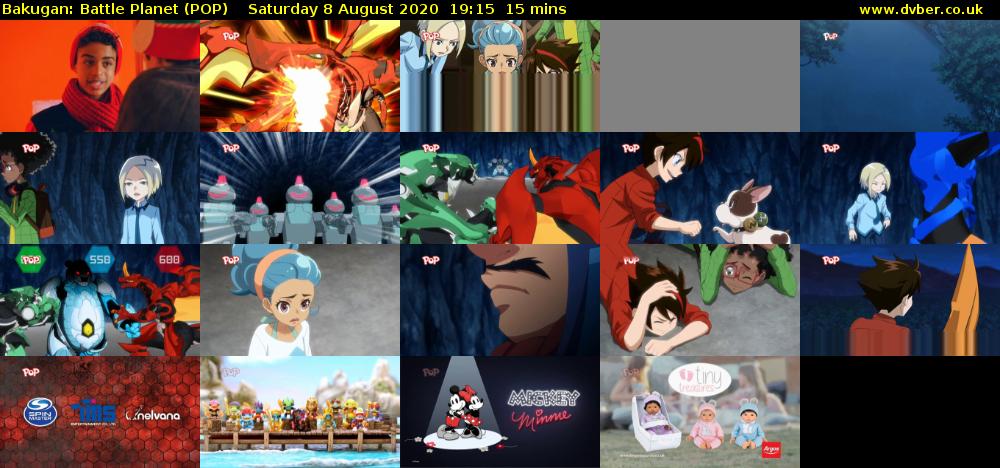 Bakugan: Battle Planet (POP) Saturday 8 August 2020 19:15 - 19:30