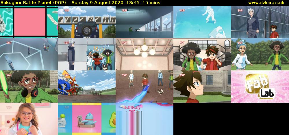 Bakugan: Battle Planet (POP) Sunday 9 August 2020 18:45 - 19:00