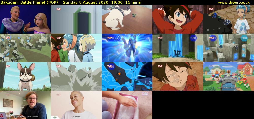 Bakugan: Battle Planet (POP) Sunday 9 August 2020 19:00 - 19:15