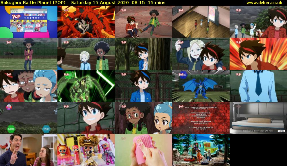 Bakugan: Battle Planet (POP) Saturday 15 August 2020 08:15 - 08:30