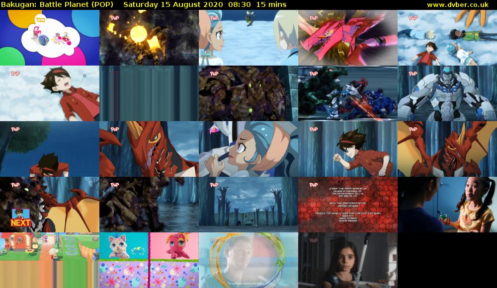 Bakugan: Battle Planet (POP) Saturday 15 August 2020 08:30 - 08:45